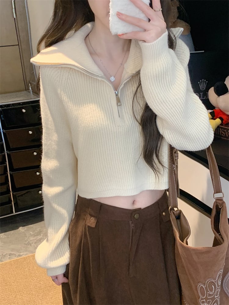 【tops】ファスナーニットセーター　M28416