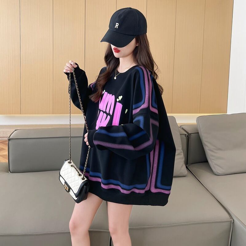 【tops】クルーネックプリントプルオーバー　M18639