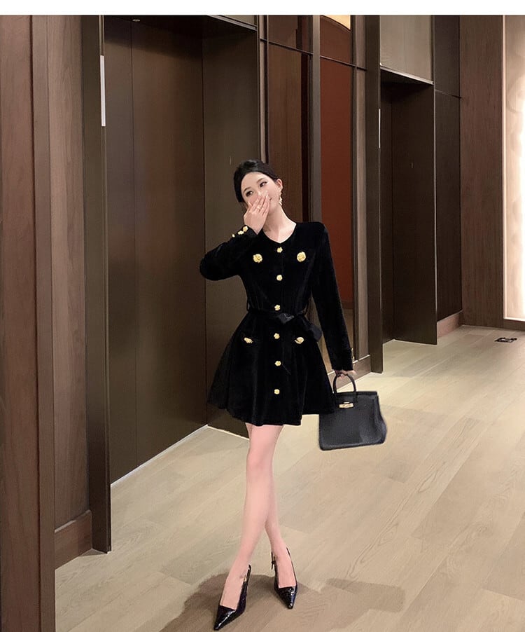 【dress】ボタンデザインワンピース　M27035