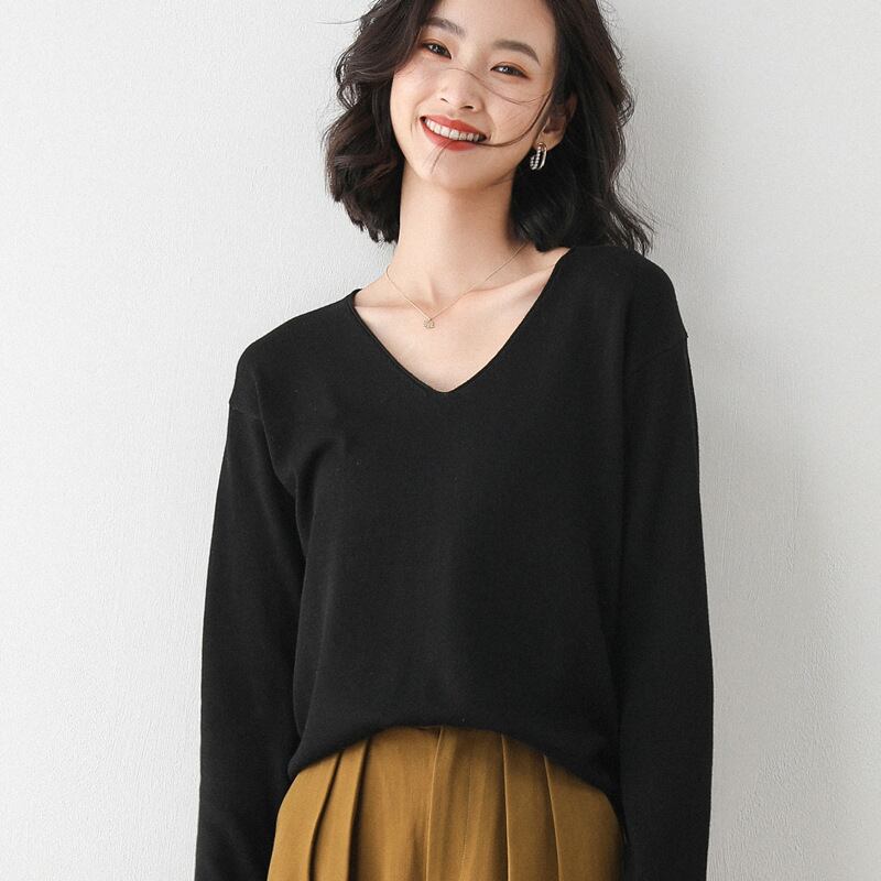 【tops】Vネックニットプルオーバー　M19161