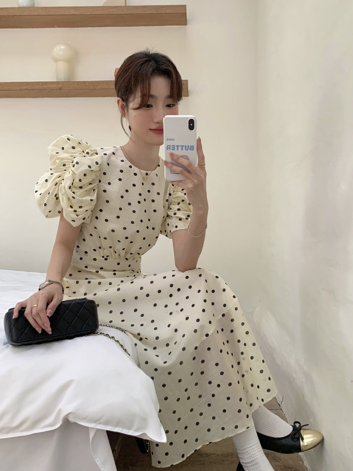 【dress】ドット柄ワンピース　M24625