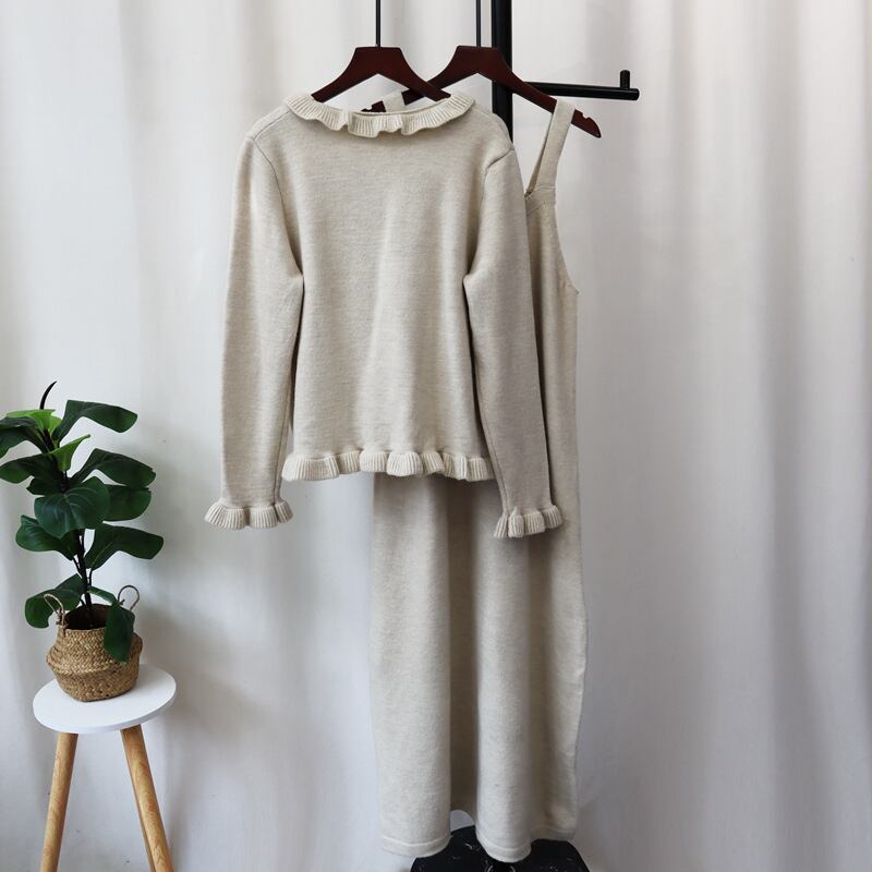 【set】ニットカーデ×キャミワンピースセット　M26854