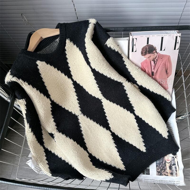 【tops】ダイヤモンドニットセーター　M18799