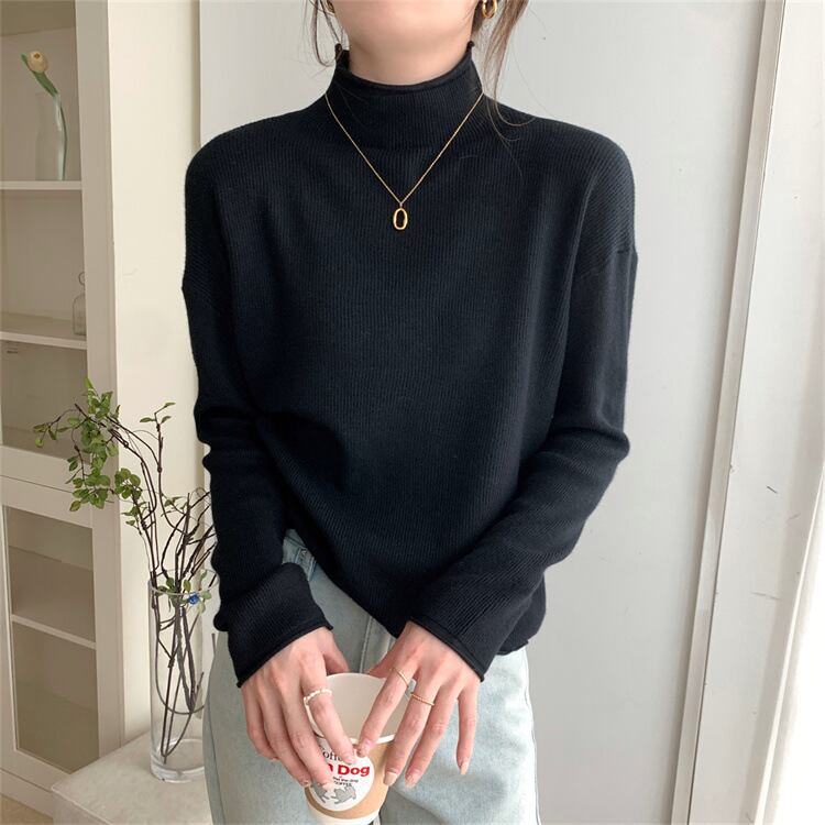 【tops】無地ニットトップス　M27238