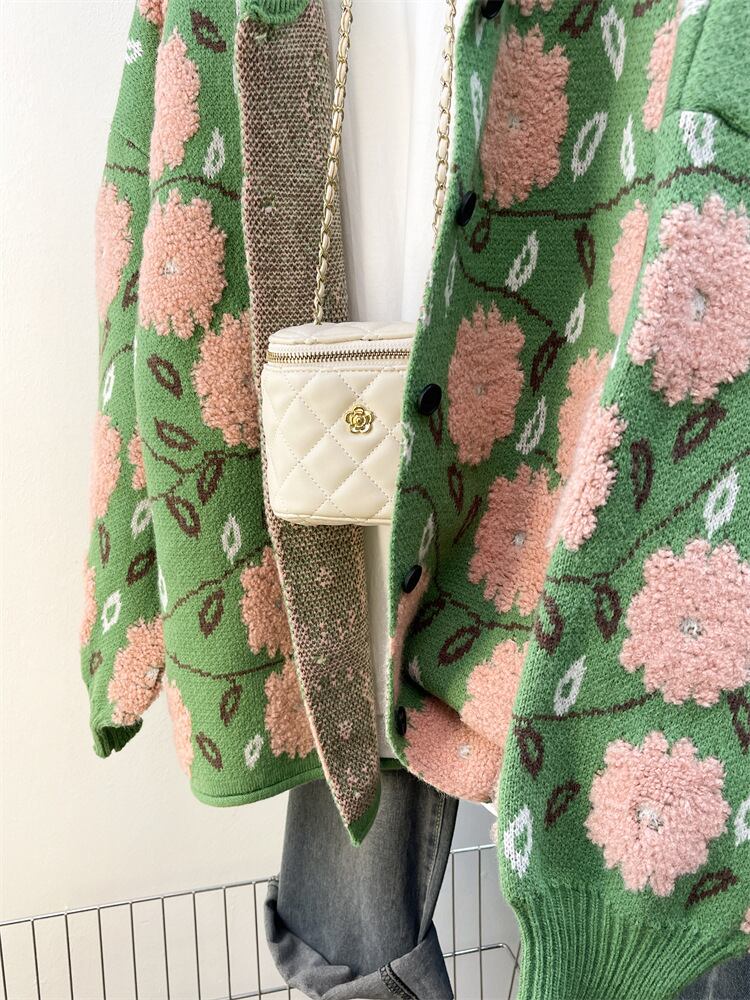【outer】ジャカードニットカーデ　M28934