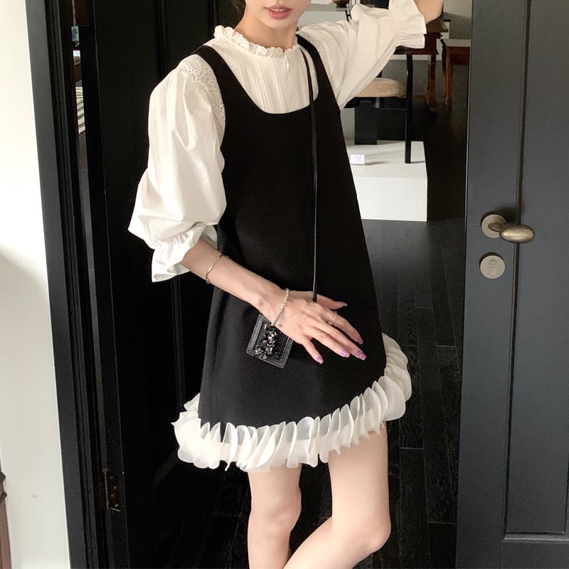 【dress】ベスト切り替えワンピース　M24185