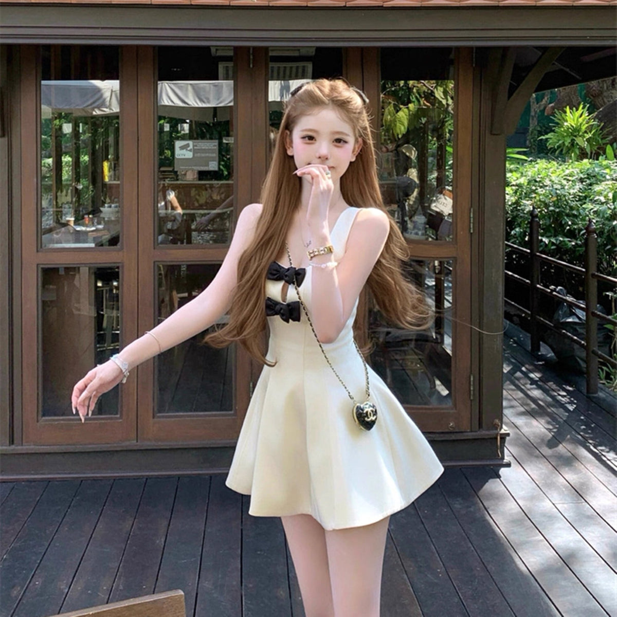 【dress】リボンミニワンピース　N3547