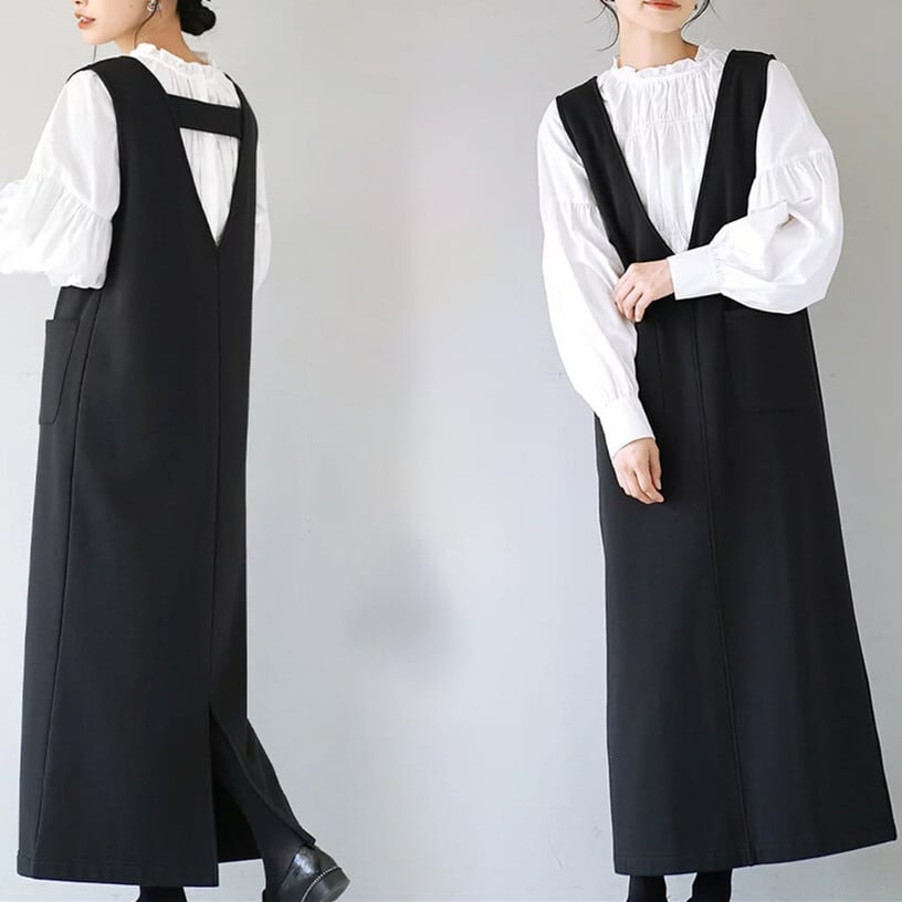 【dress】Vネックベストワンピース　M28037
