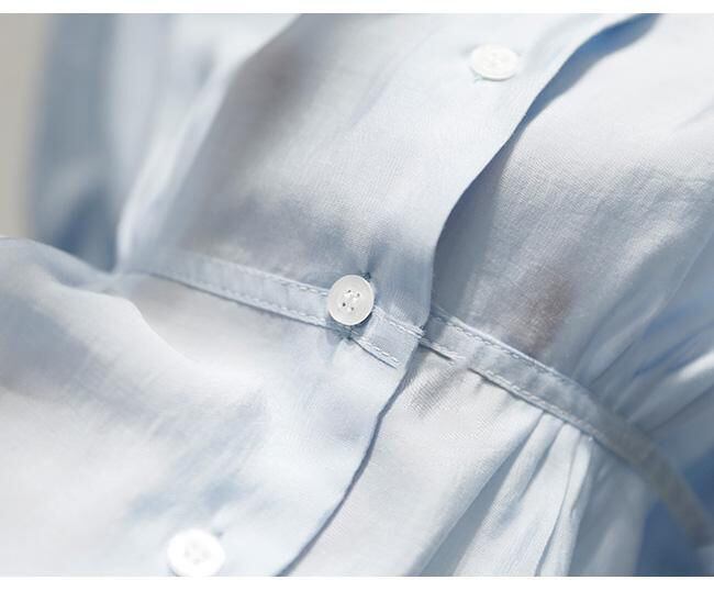 【tops】Vネック美人度アップ!韓国系夏ルーズスウィートフリルシフォンシャツ