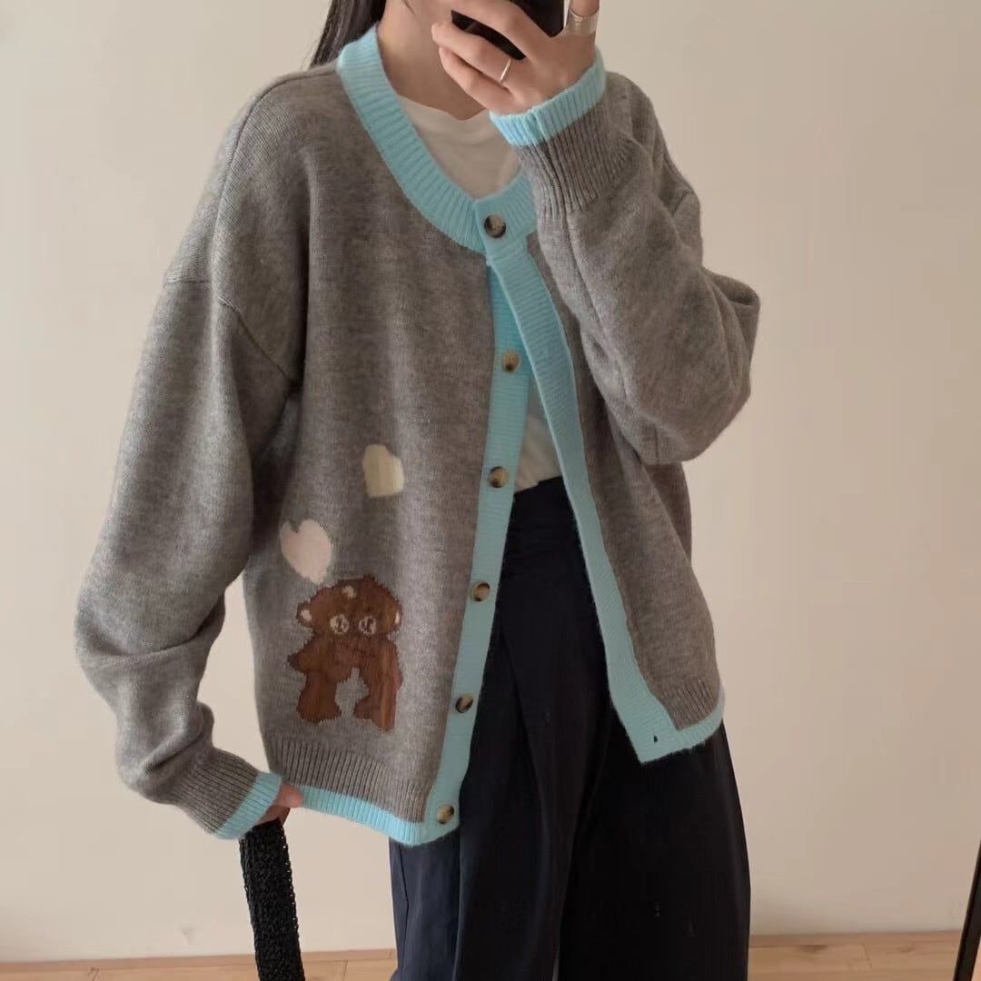 【outer】くまちゃんニットカーデ　M26336