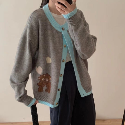【outer】くまちゃんニットカーデ　M26336