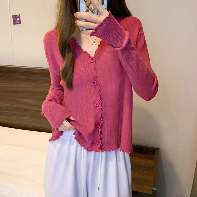 【outer】Vネックニットカーデ　M18883