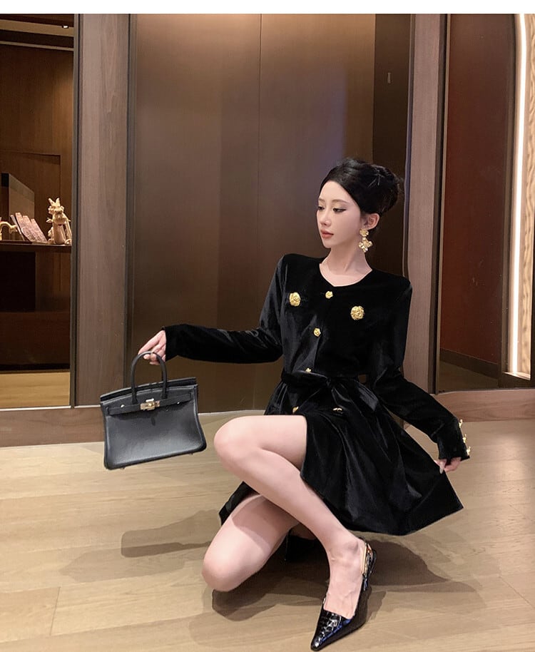 【dress】ボタンデザインワンピース　M27035