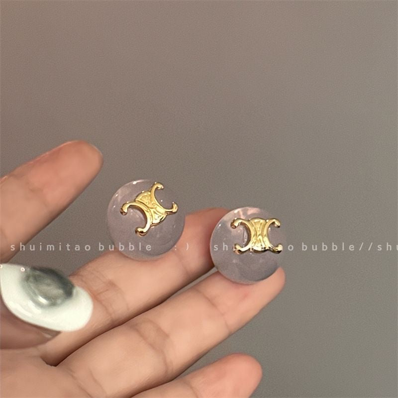 【小物】2色英字柄ピアスアクセサリーF8127