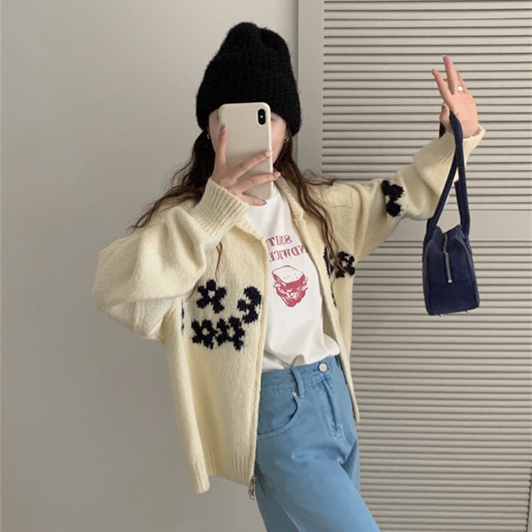 【outer】ファスナーニットカーデ　M27507