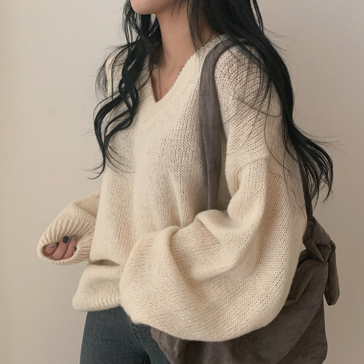 【tops】Vネックニットセーター　M25349