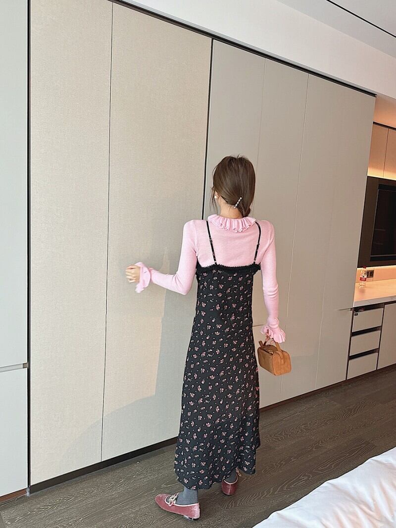 【tops】ギャザーフリルニットトップス　N2901