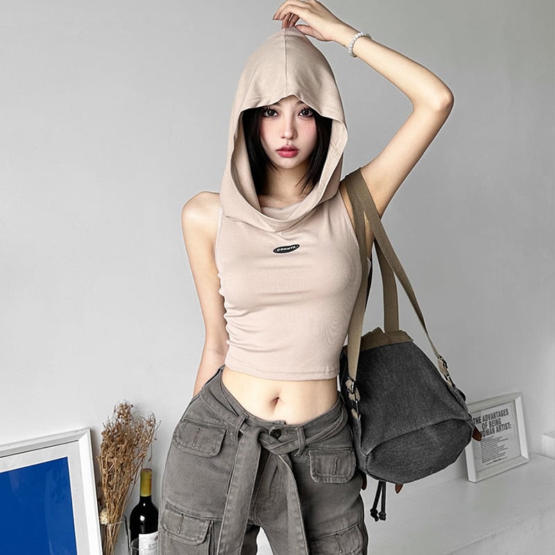 【set】キャミソール+フード付きカーディガン２点セットG20377