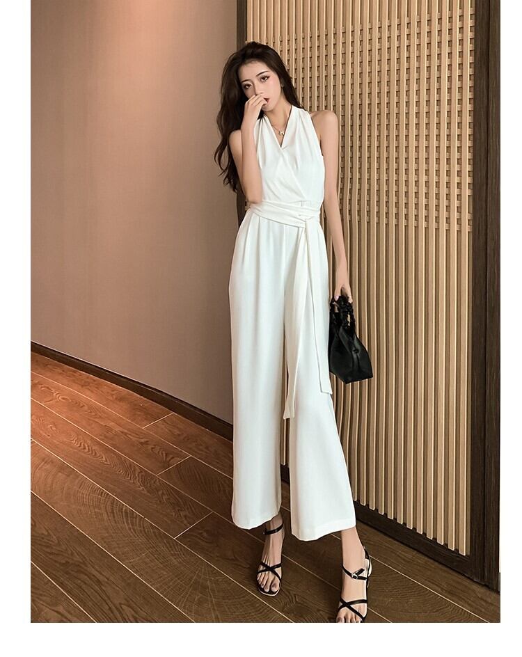 【set】気質満点レトロ夏着痩せハイウエストオールインワン G0709