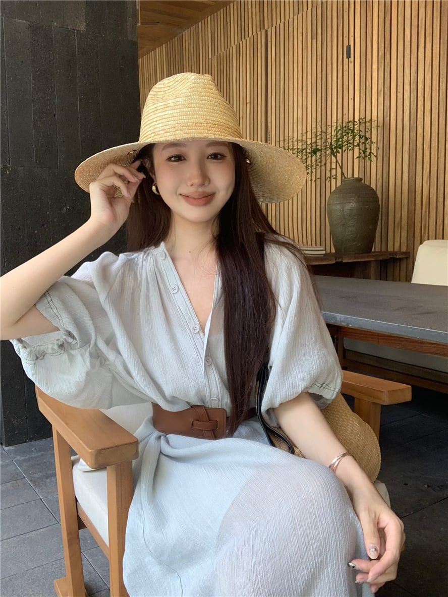 【dress】ベルト付きシャツワンピース　N2670