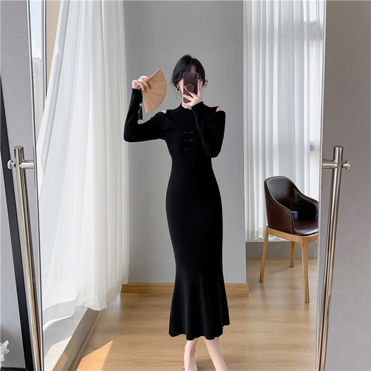 【dress】マーメイドニットワンピース　M26175