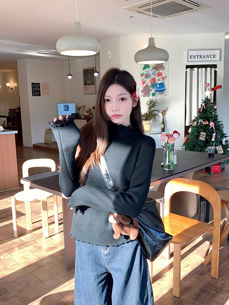 【tops】裹起毛ドッキングトップス　M28639