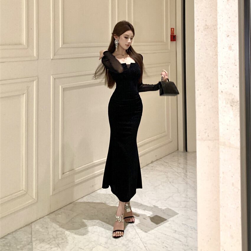 【dress】チュールドッキングワンピース　M27686