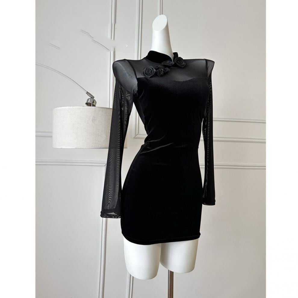 【dress】チュールドッキングワンピース　M27863