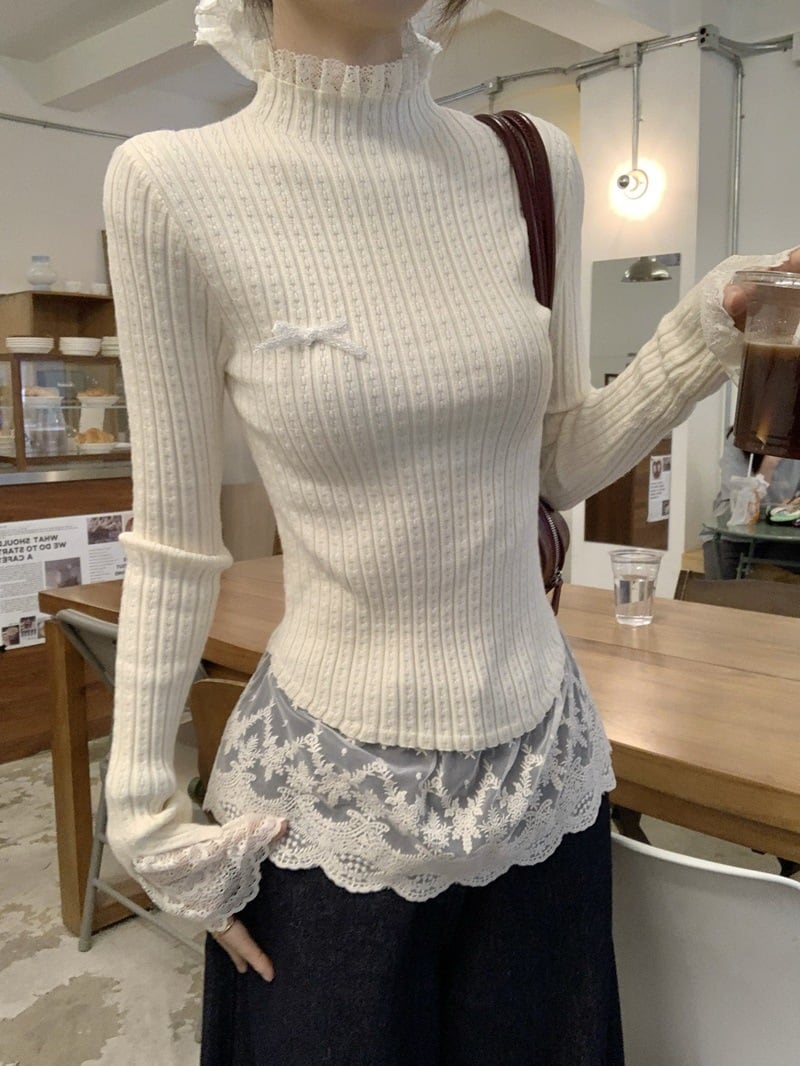 【tops】ドッキングニットトップス　M27458