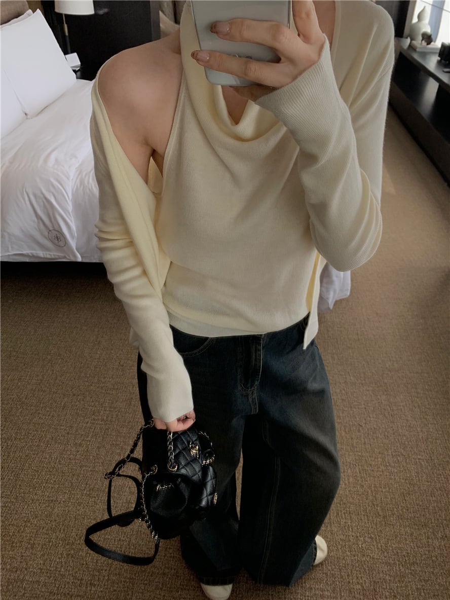 【outer】ドッキングニットカーデ　M28713