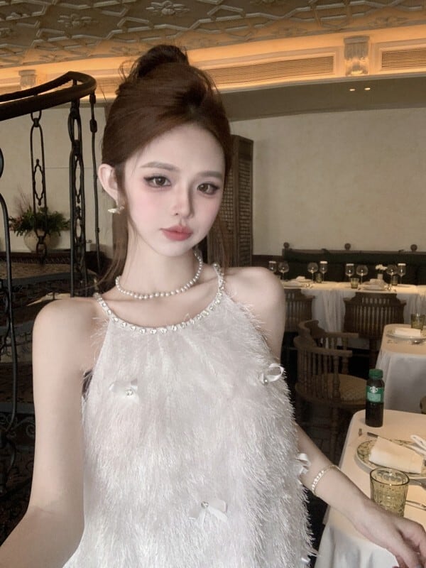 【dress】ビジューホルターネックワンピース　M24775