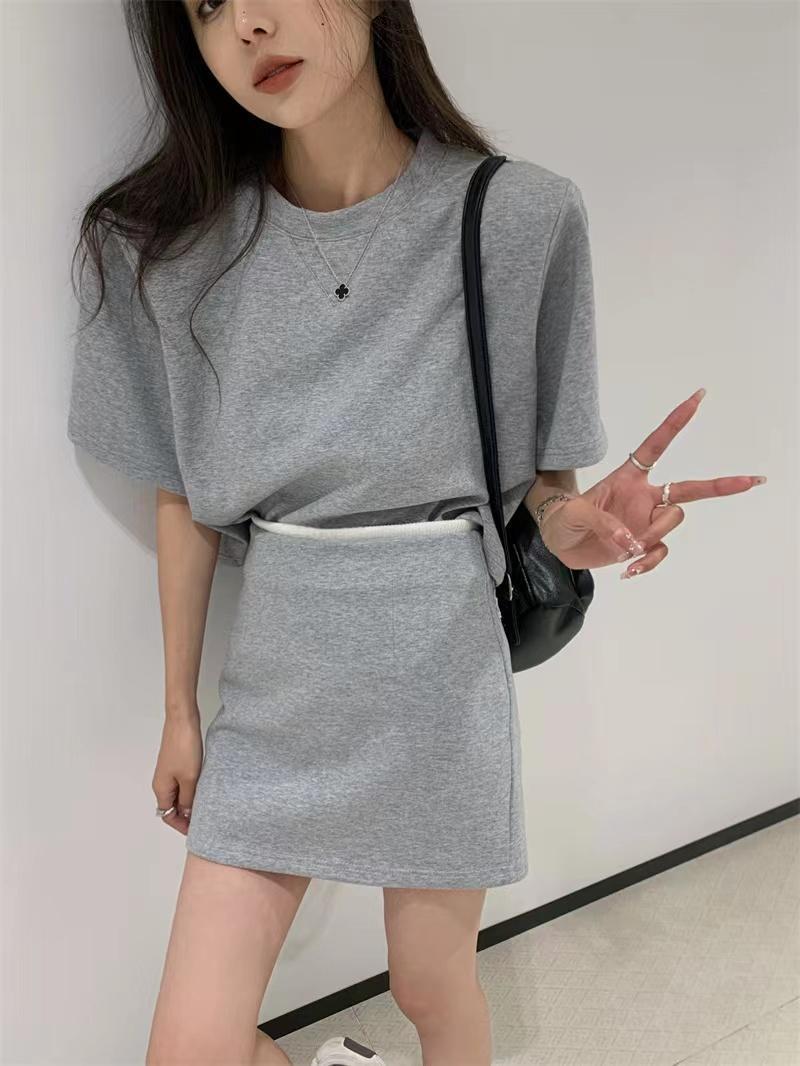【set】クルーネックTシャツ×スカートセット　M29809