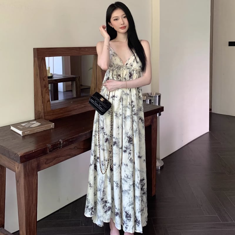 【dress】花柄キャミワンピース Q8319