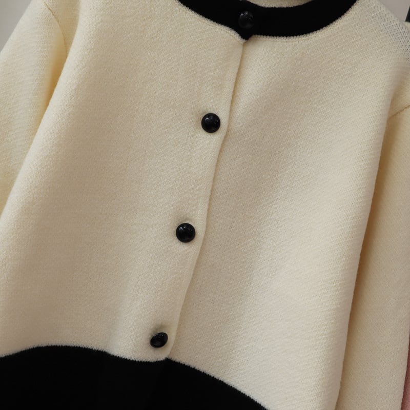 【outer】配色ニットカーデ　M28518