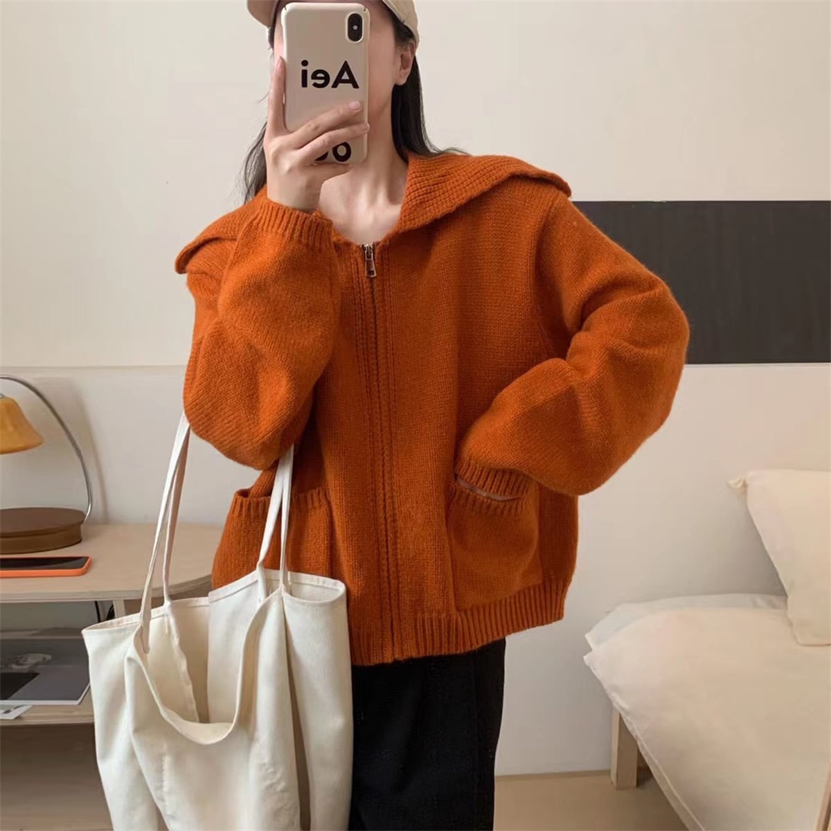 【outer】ファスナーニットカーデ　M25806