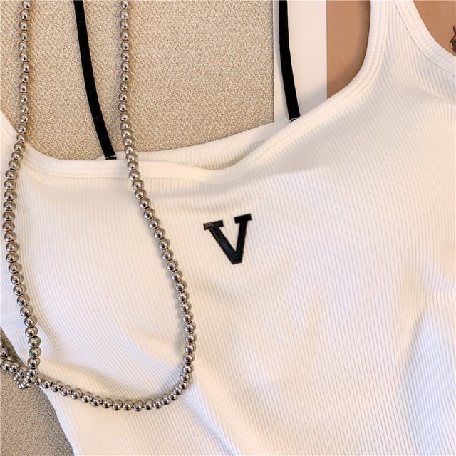 【tops】2色ニットキャミソールF7366