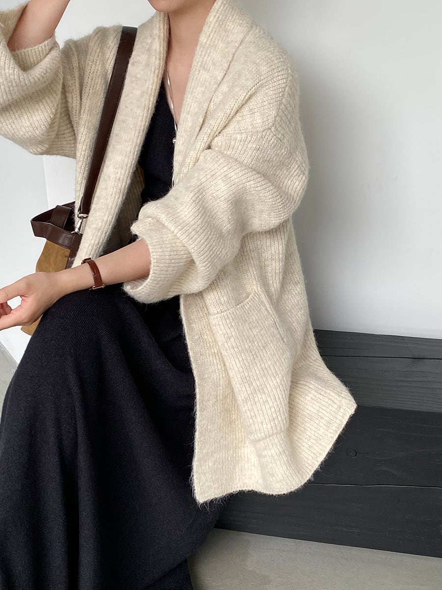 【outer】ロングニットカーディガン Q7242