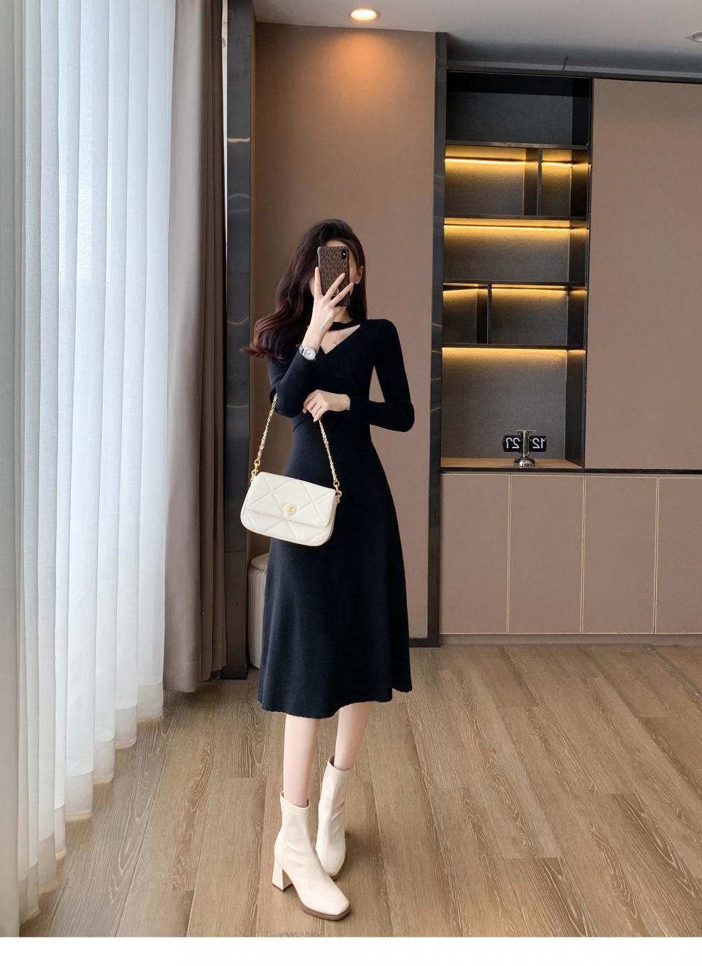 【dress】ホルターネックVネックワンピース　M25693