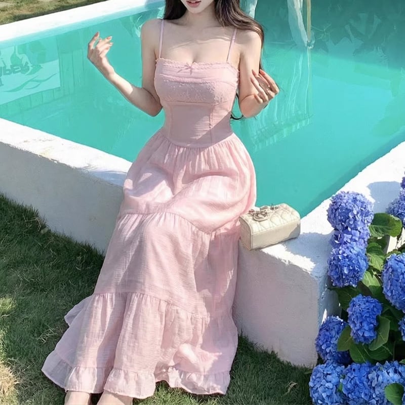 【dress】ロングキャミワンピース Q8250
