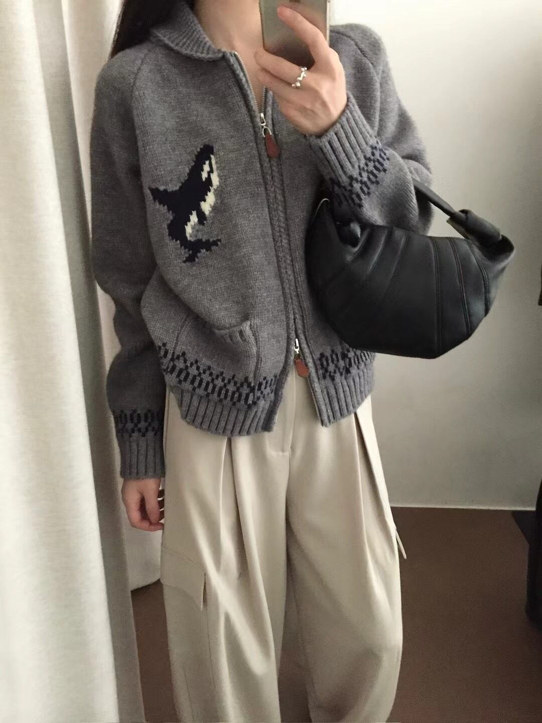 【outer】ファスナーニットカーデ　M27331