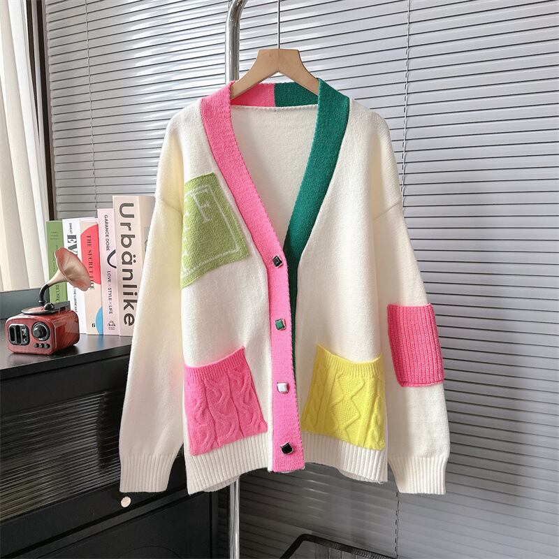 【outer】ドッキングニットカーデ　M18343
