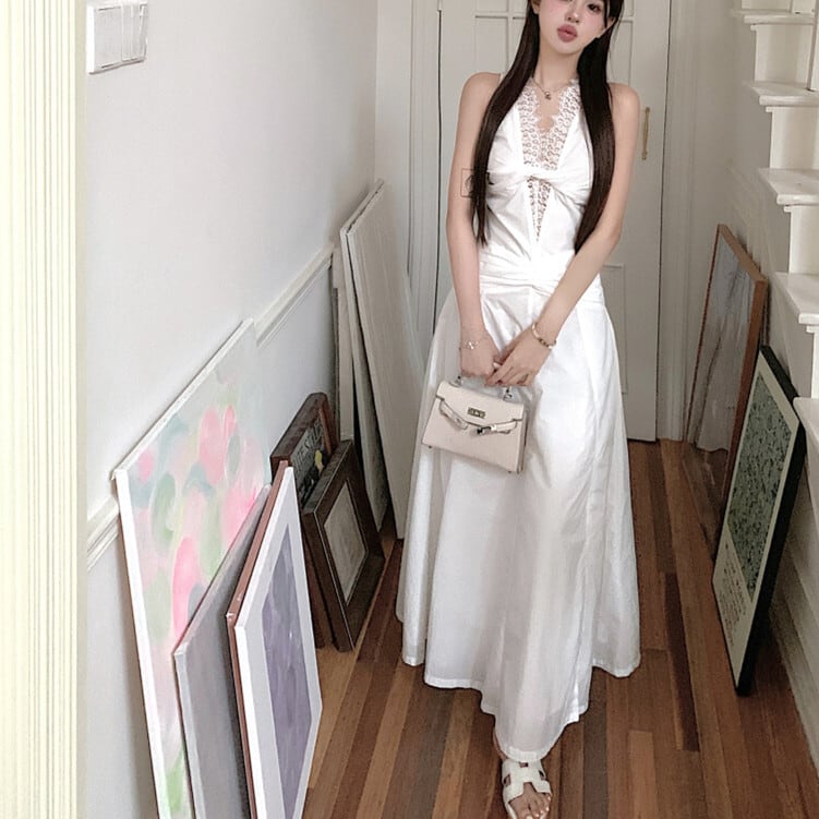 【dress】レースノースリーブワンピース　M24505