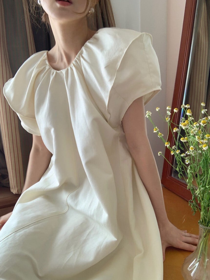 【dress】パフスリーブワンピース　M24627