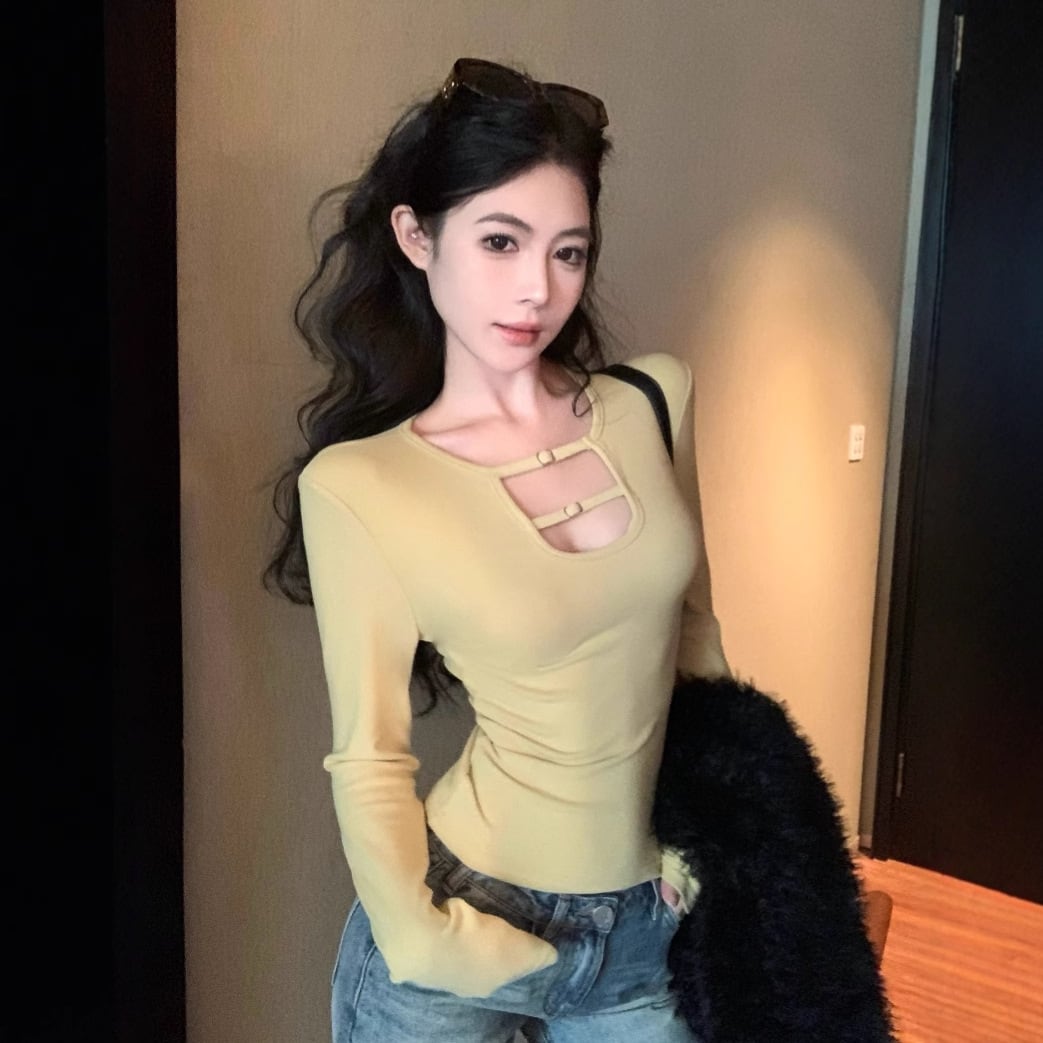 【tops】裹起毛長袖Tシャツ　M28886
