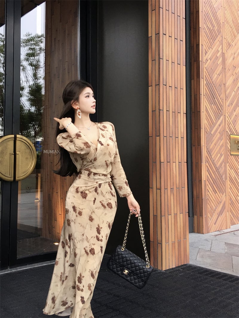 【dress】Vネックワンピース　M27994