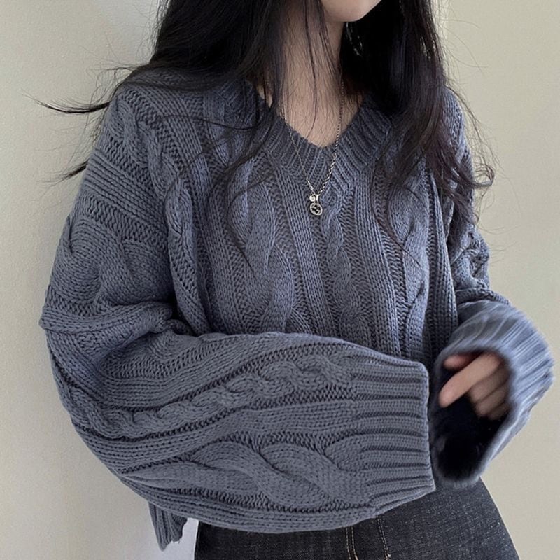 【tops】Vネックニットセーター　M26907