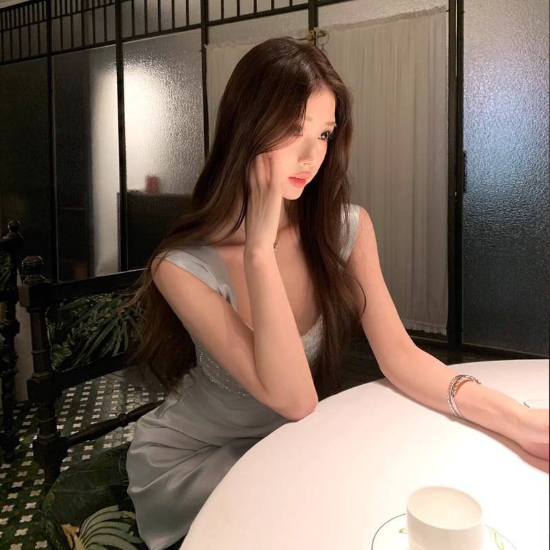 【dress】スパンコール付きキャミワンピース Q8379