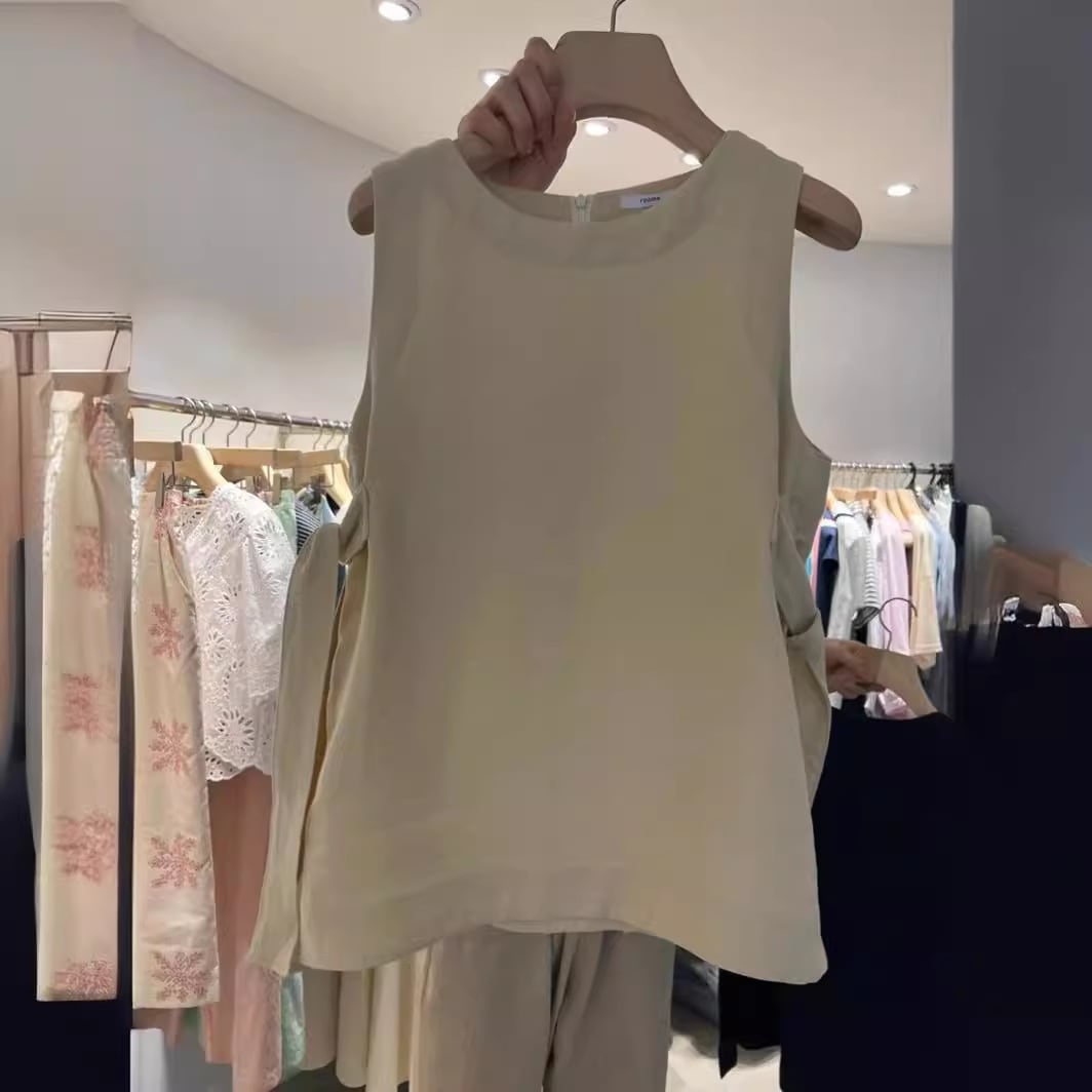 【tops】ノースリーブリボンタンクトップF7536