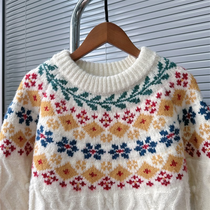 【tops】ジャカードニットセーター　M28318