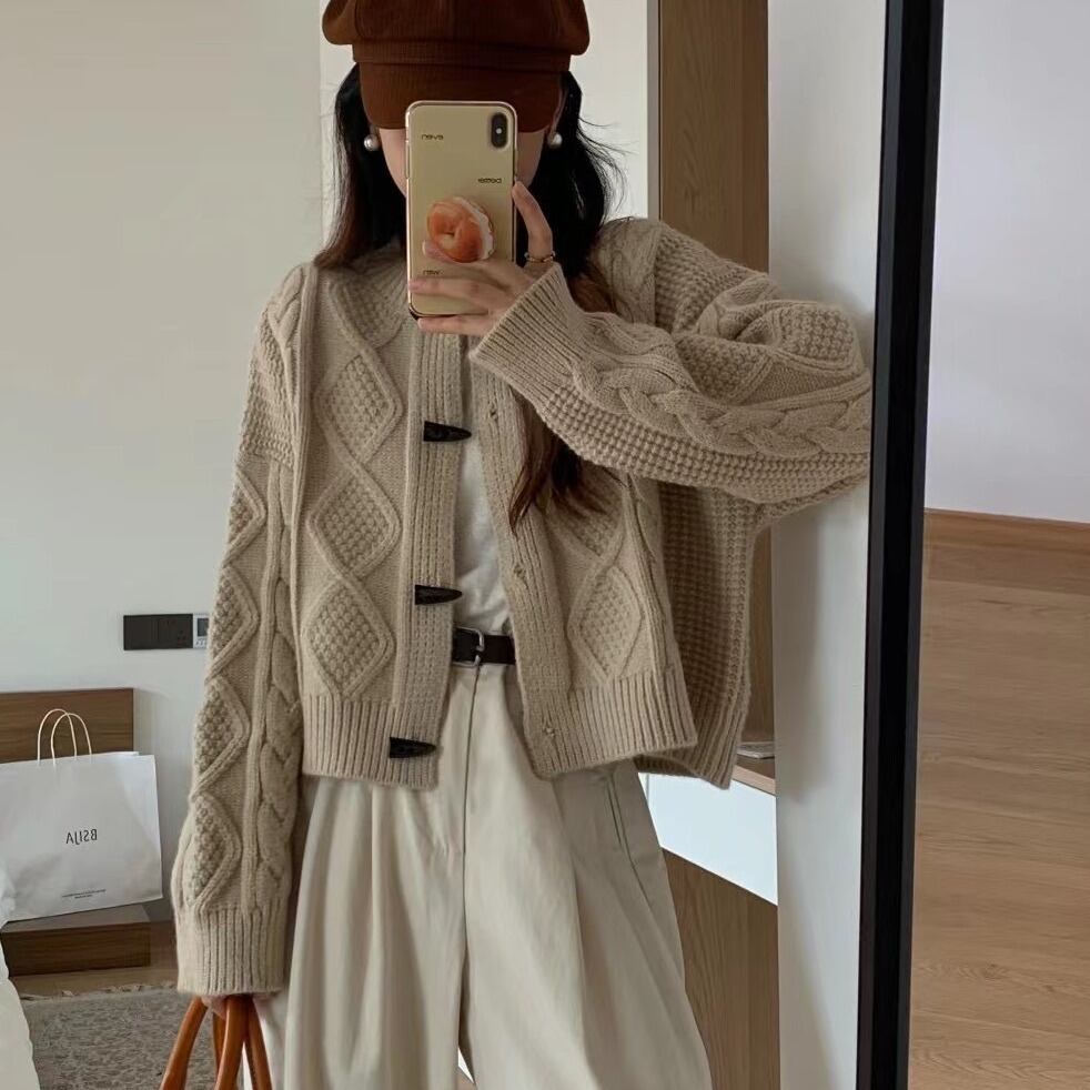 【outer】クルーネックニットカーデ　M19107